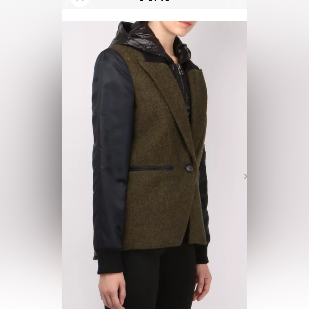 $795 RARE Veronica Beard Wisteria mixed  media Herringbone Dickey Jacket sz 0